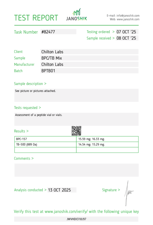 Chilton labs BPC-157 TB500 Mix 15mg+15mg Buy Chilton Labs BPC-157 TB500 Mix 15mg+15mg UK