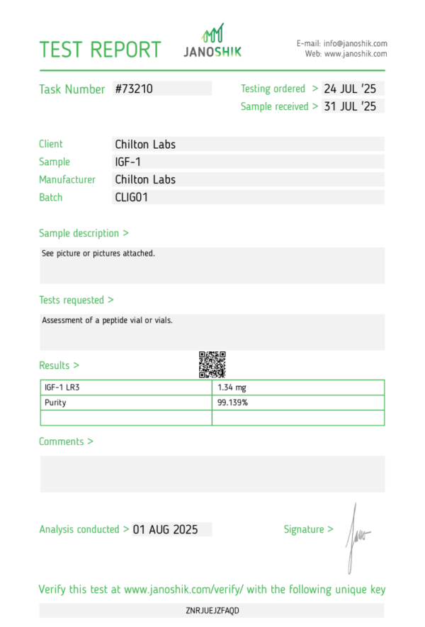 Chilton labs IGF-1 LR3 1mg vial