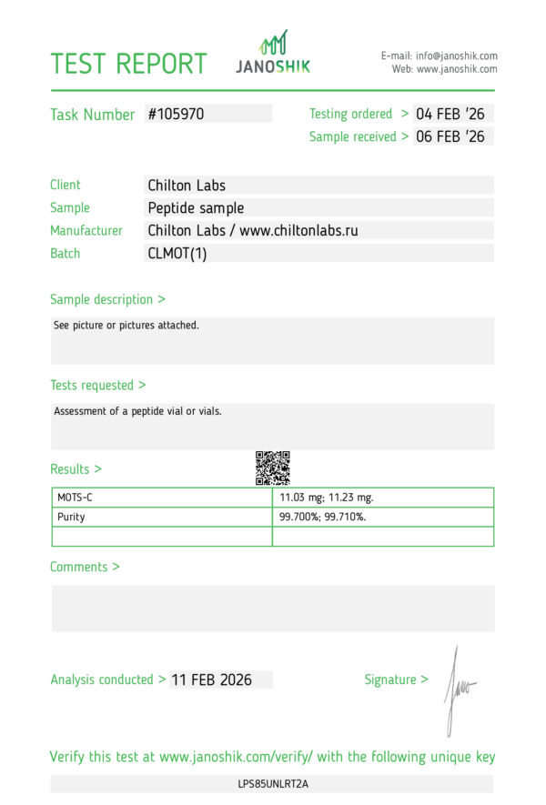 Buy Chilton labs MOTS-C 10mg vial UK