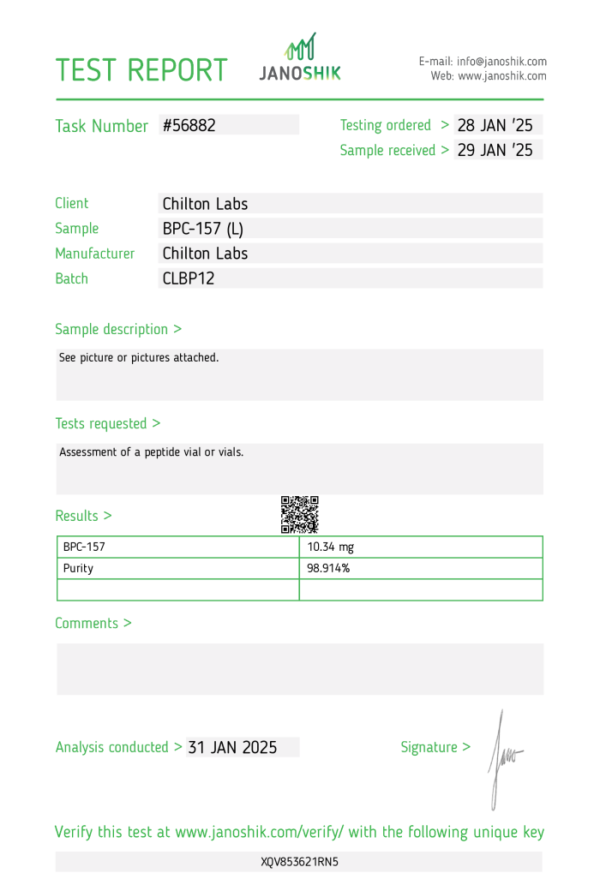 Chilton labs BPC-157 10mg vial